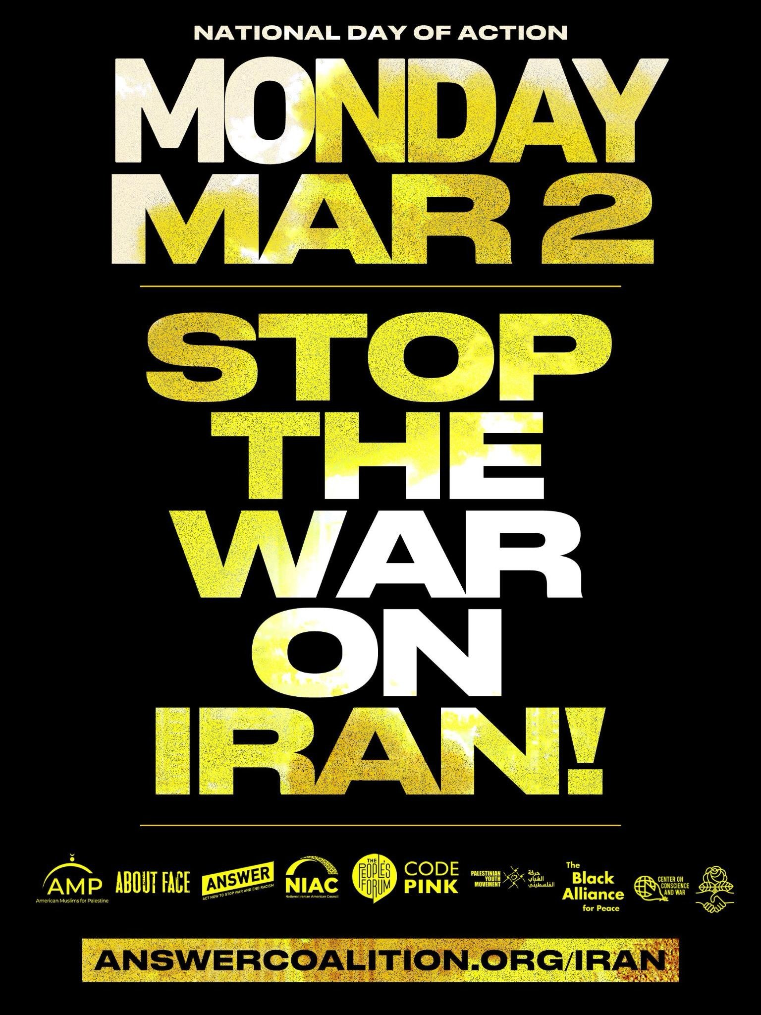 Emergency protests against war on Iran in cities across U.S.