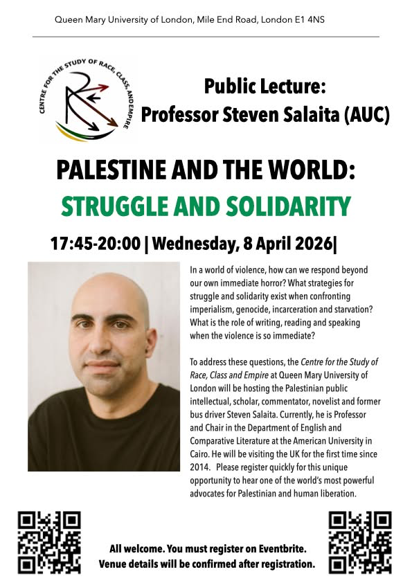 Public Lecture | Palestine and the World: Struggle and Solidarity, by Professor Steven Salaita (AUC)
