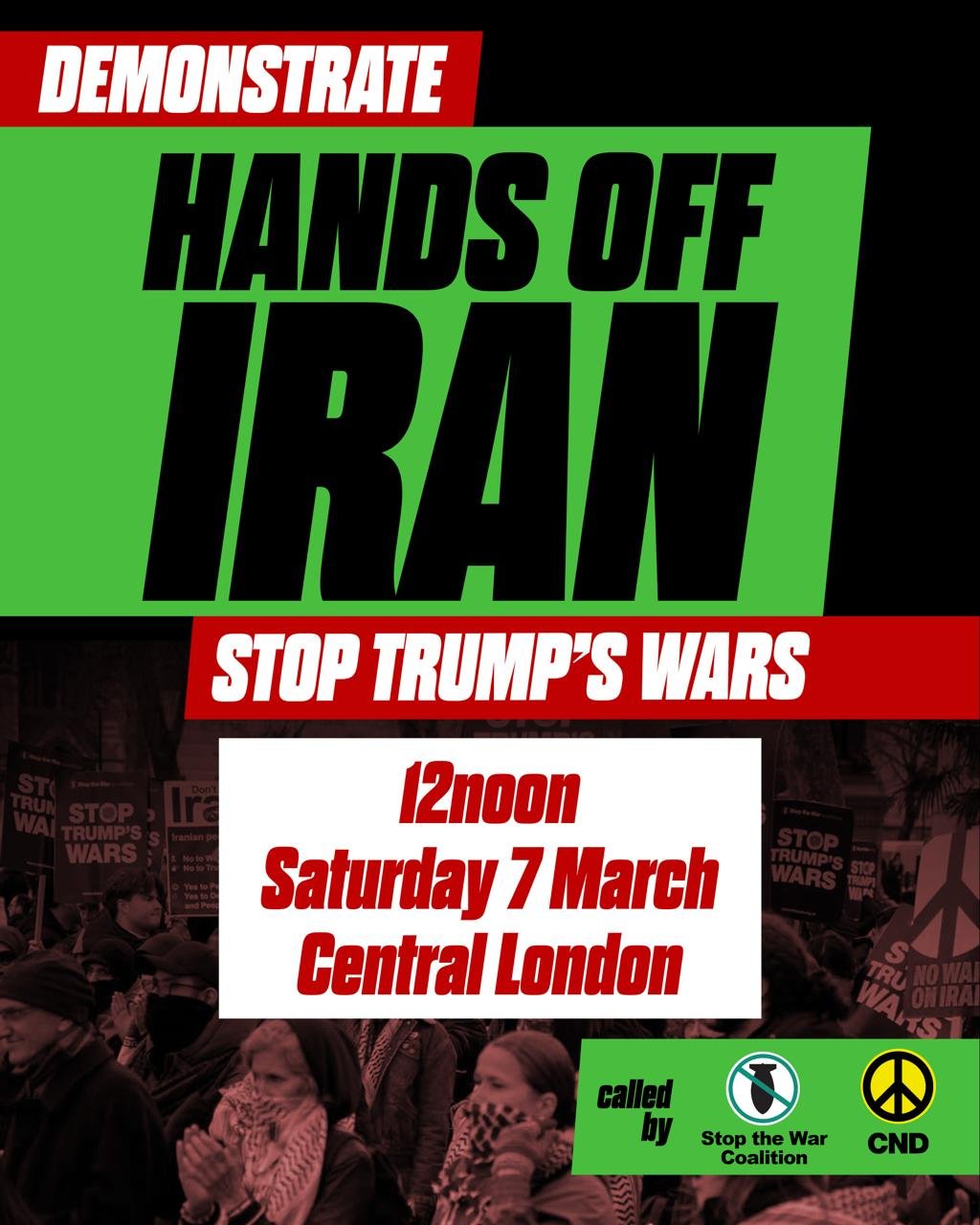 Stop Trump’s Wars: Demonstrate Central London
